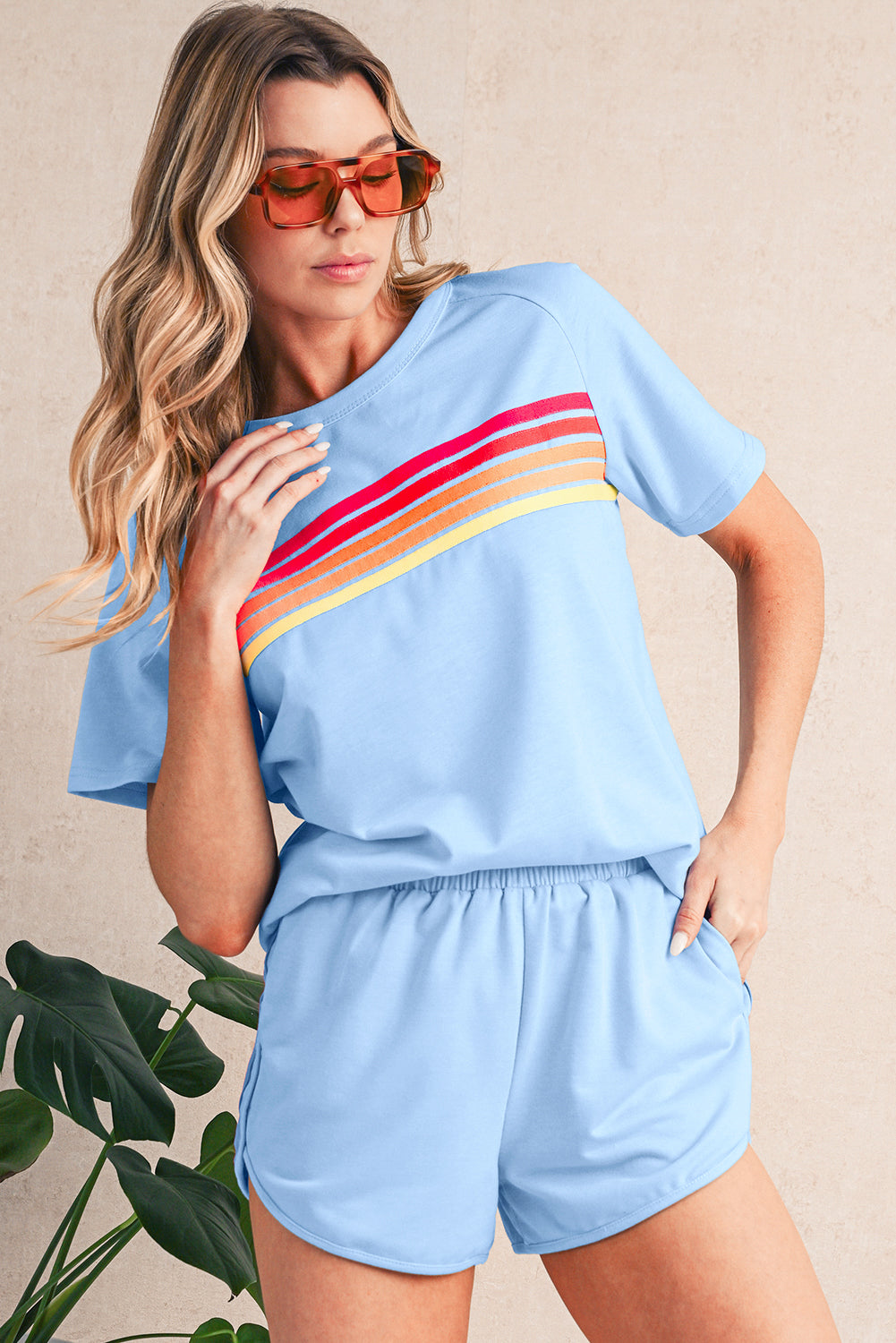 Colorful Striped Casual Tee