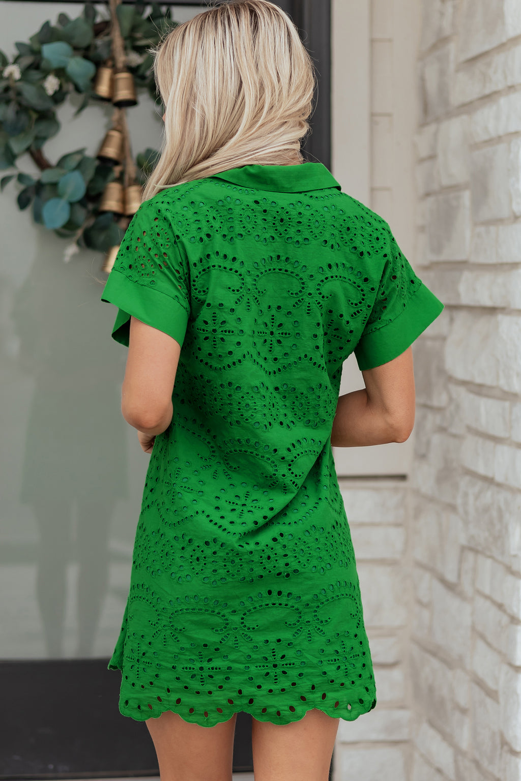 Eyelet Embroidered T Shirt Mini Dress
