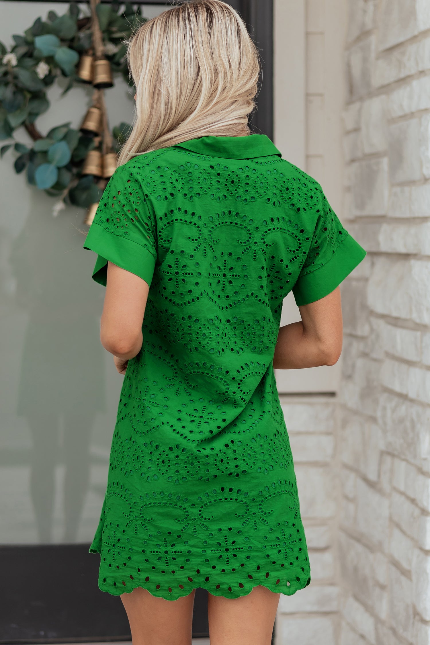Eyelet Embroidered T Shirt Mini Dress