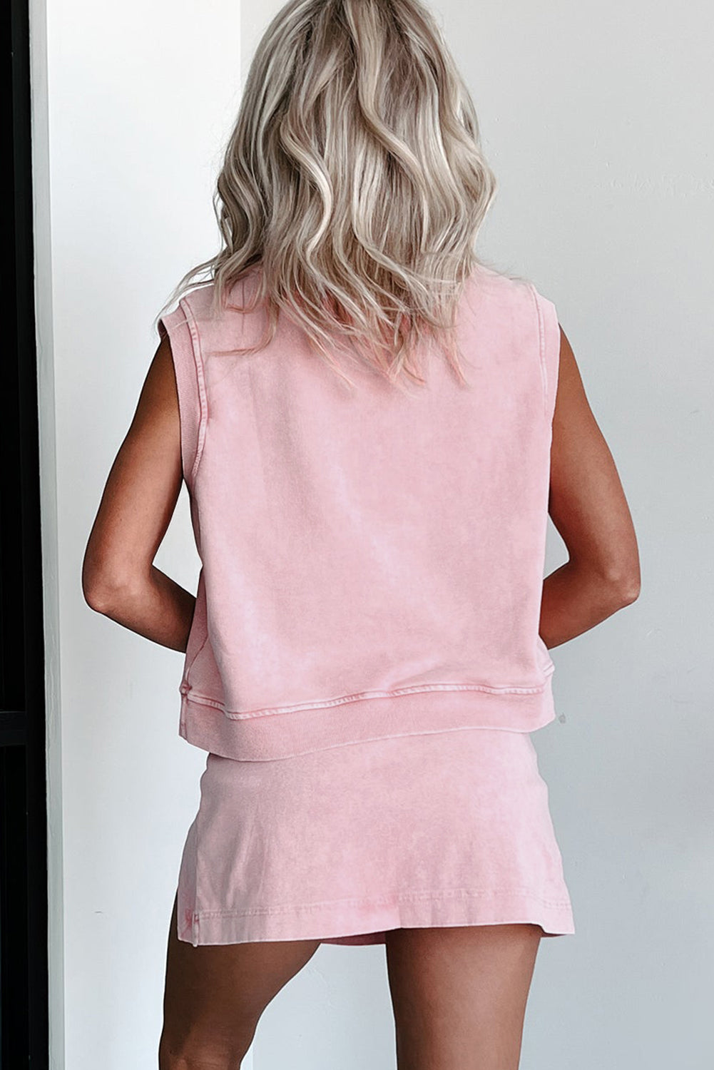 Sleeveless Top Split Skort Cotton Outfit