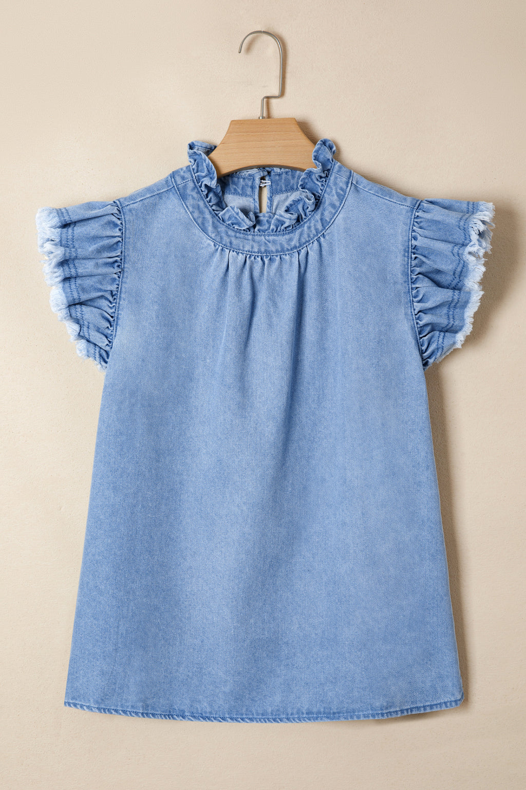 Flutter Sleeve Denim Top