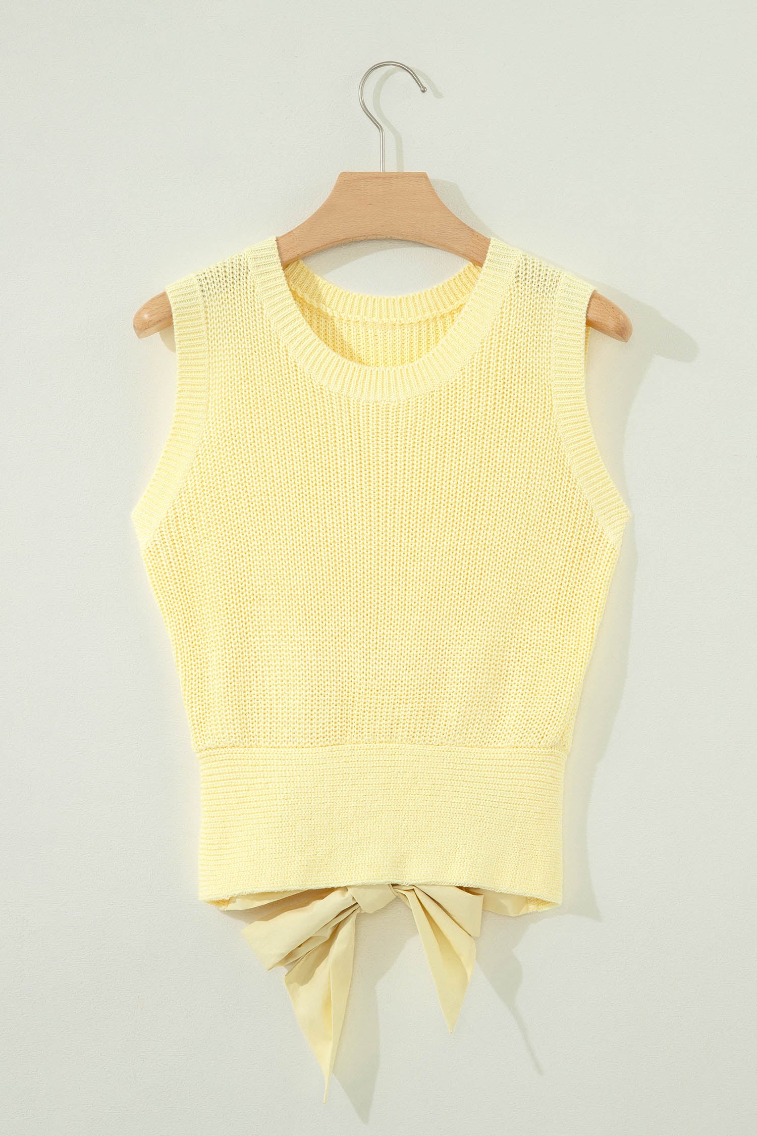 Cropped Knit Knot Back Cutout Sweater Tank
