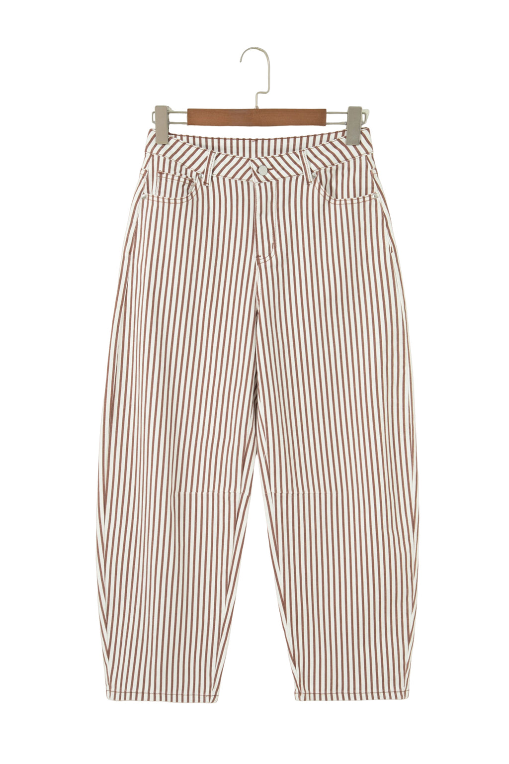 Stripe Casual Barrel Jeans
