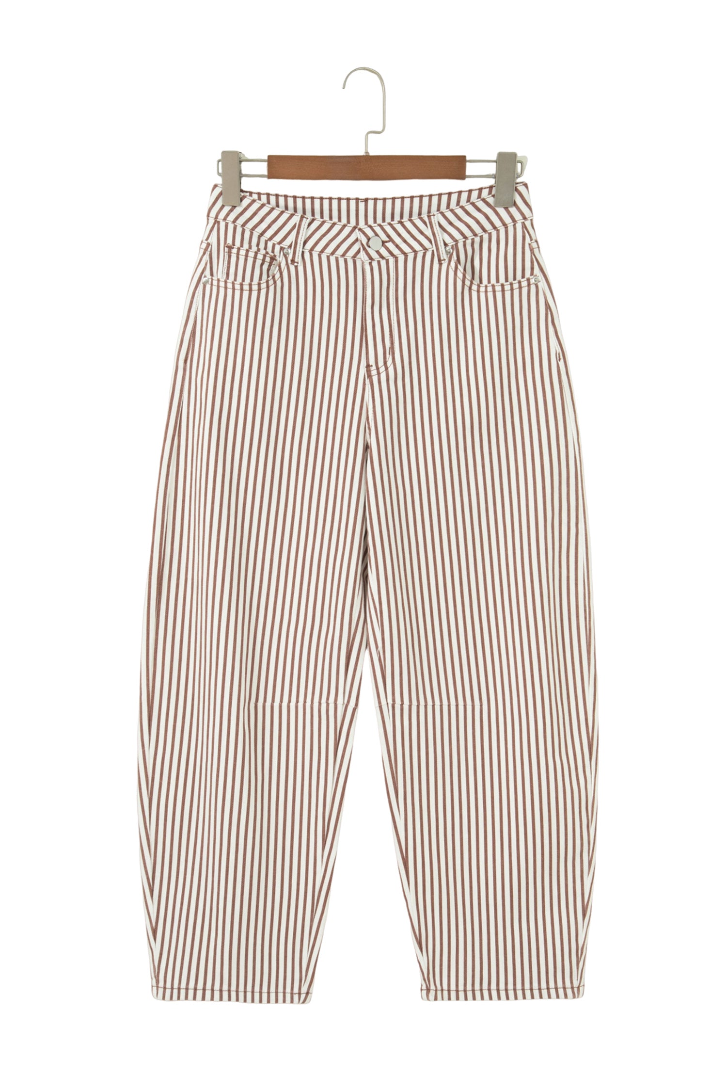 Stripe Casual Barrel Jeans