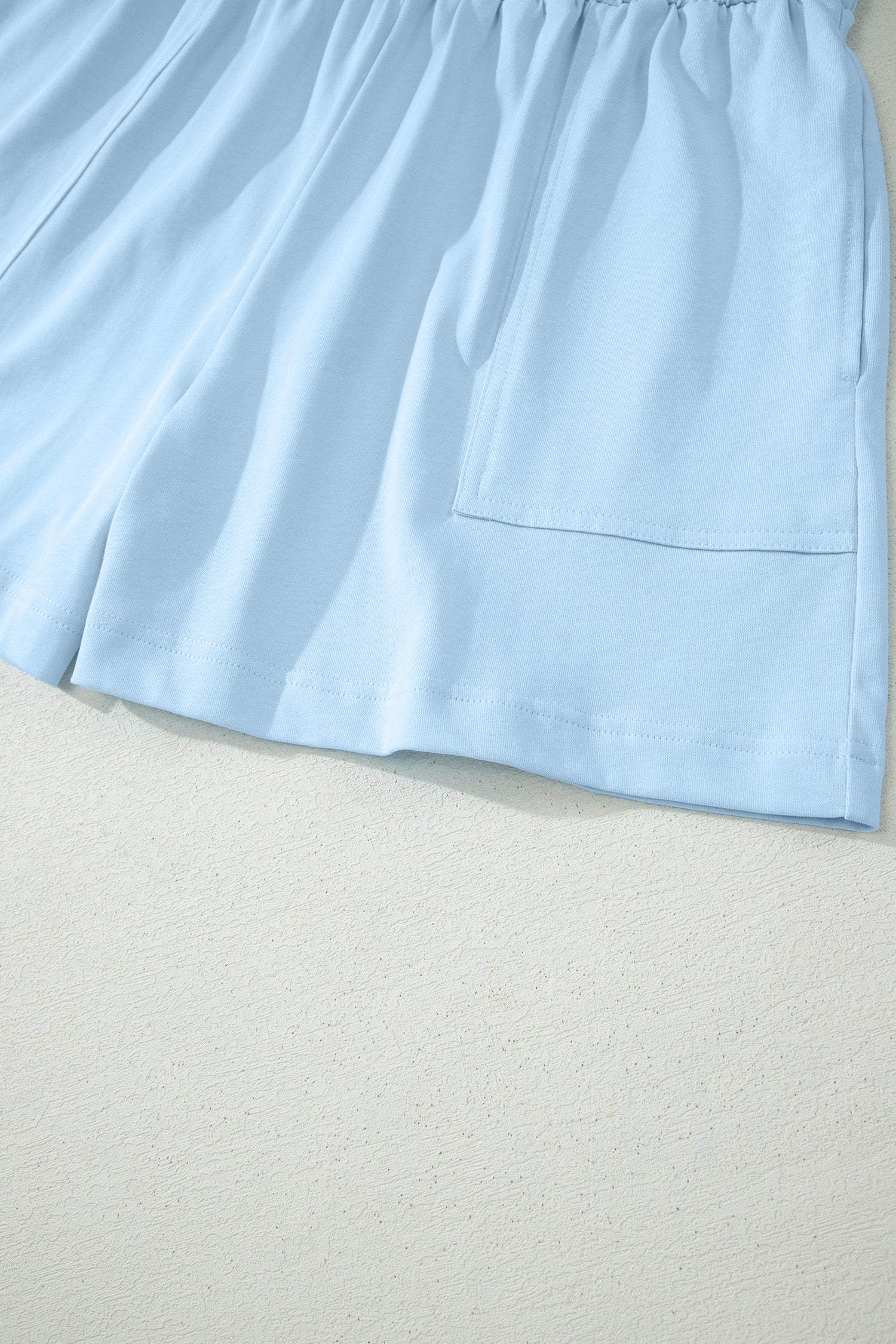 Stitched Detail Loose Tank Top Short Set