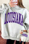 LOUISIANA/ TIGERS Double Side Printed High Neck Reversible Sweatshirt