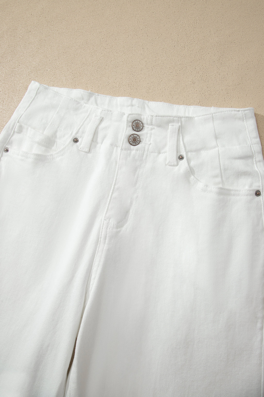 Button High Waist Wide Leg Jeans