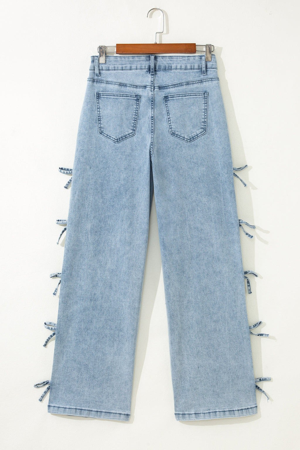 Bowknot Straight Leg Loose Jeans