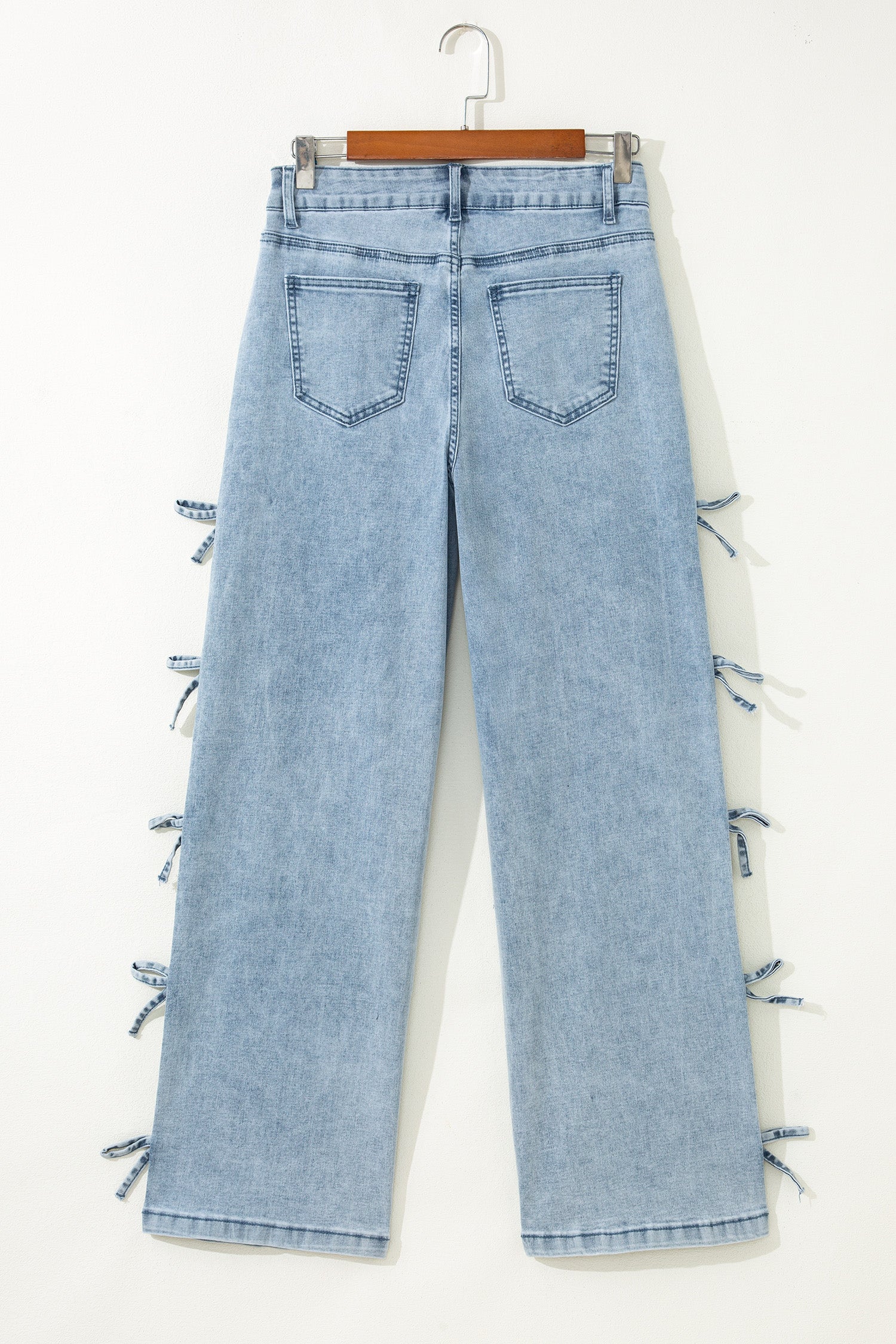 Bowknot Straight Leg Loose Jeans
