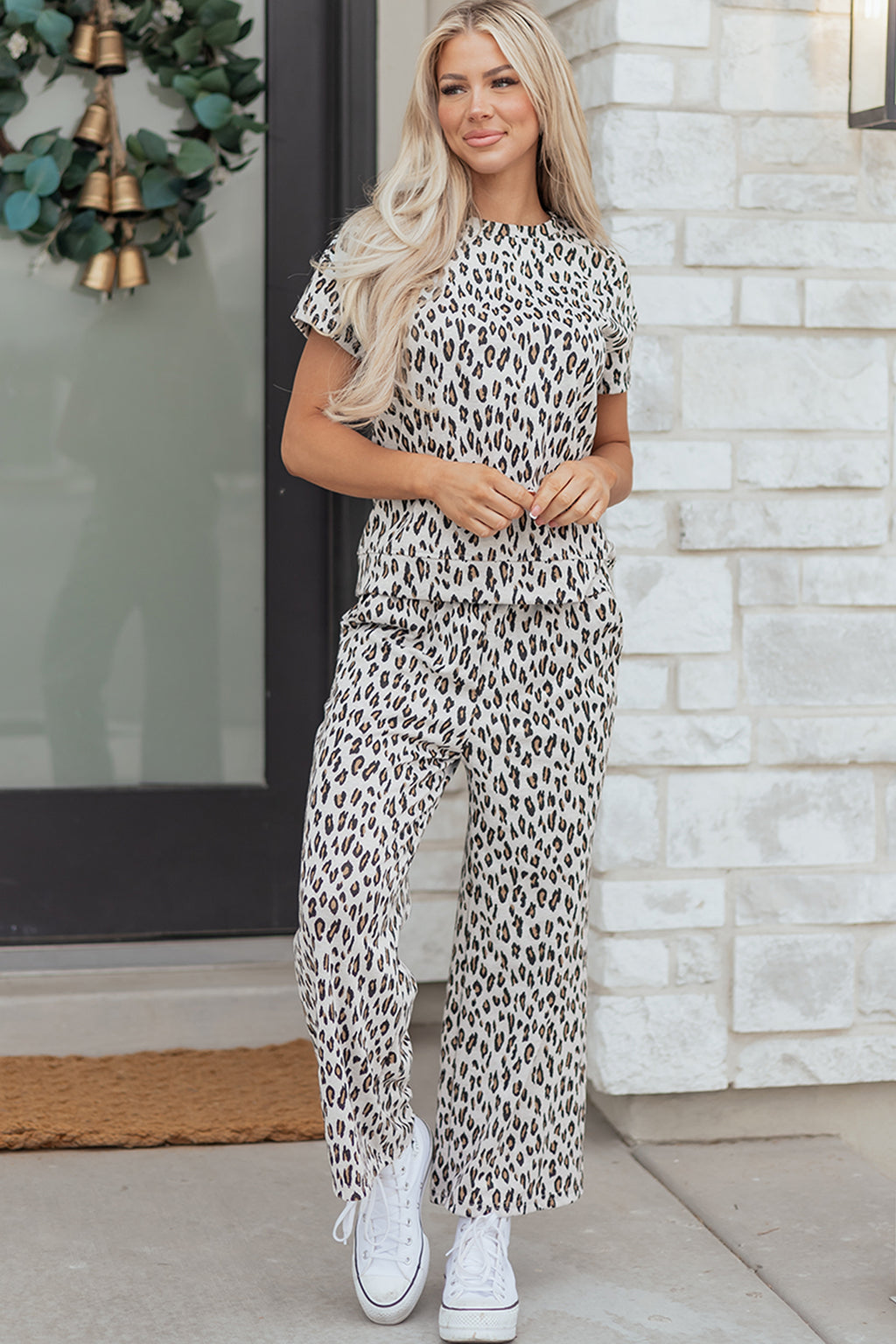 Leopard Tee and Pants Outfit