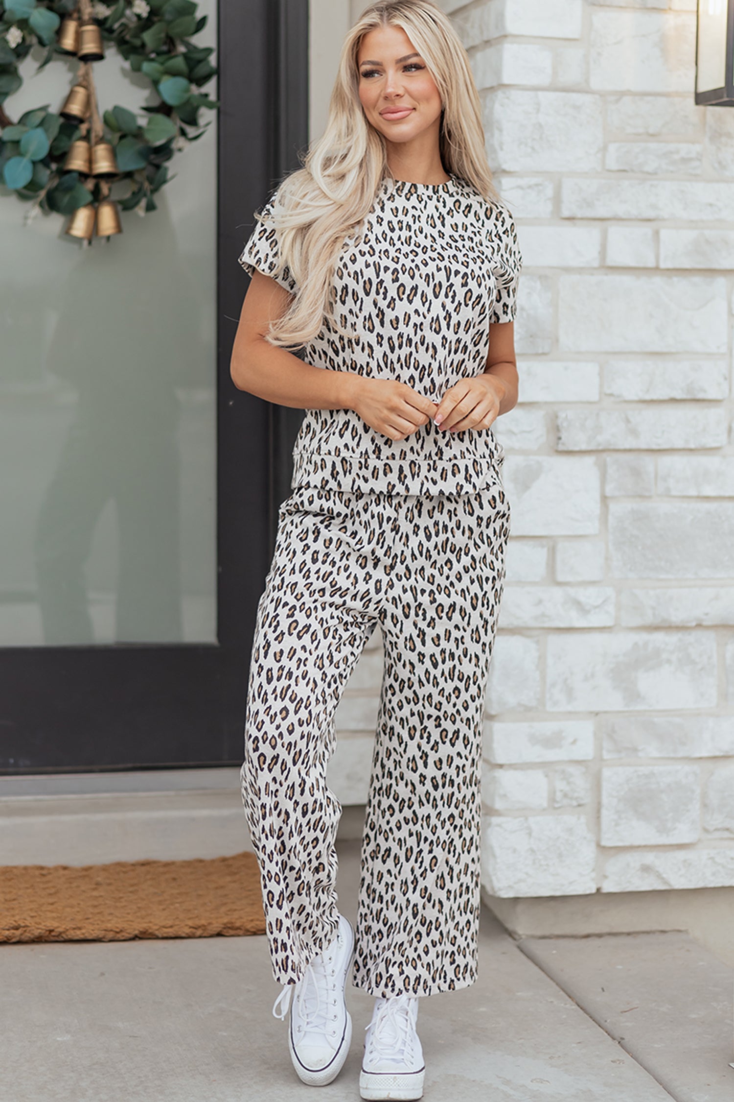 Leopard Tee and Pants Outfit
