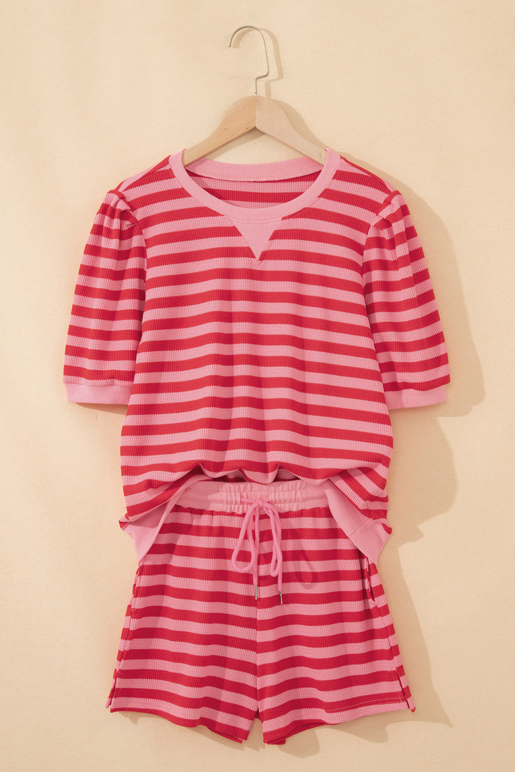 Puff Short Sleeve T Shirt Matching Shorts Set