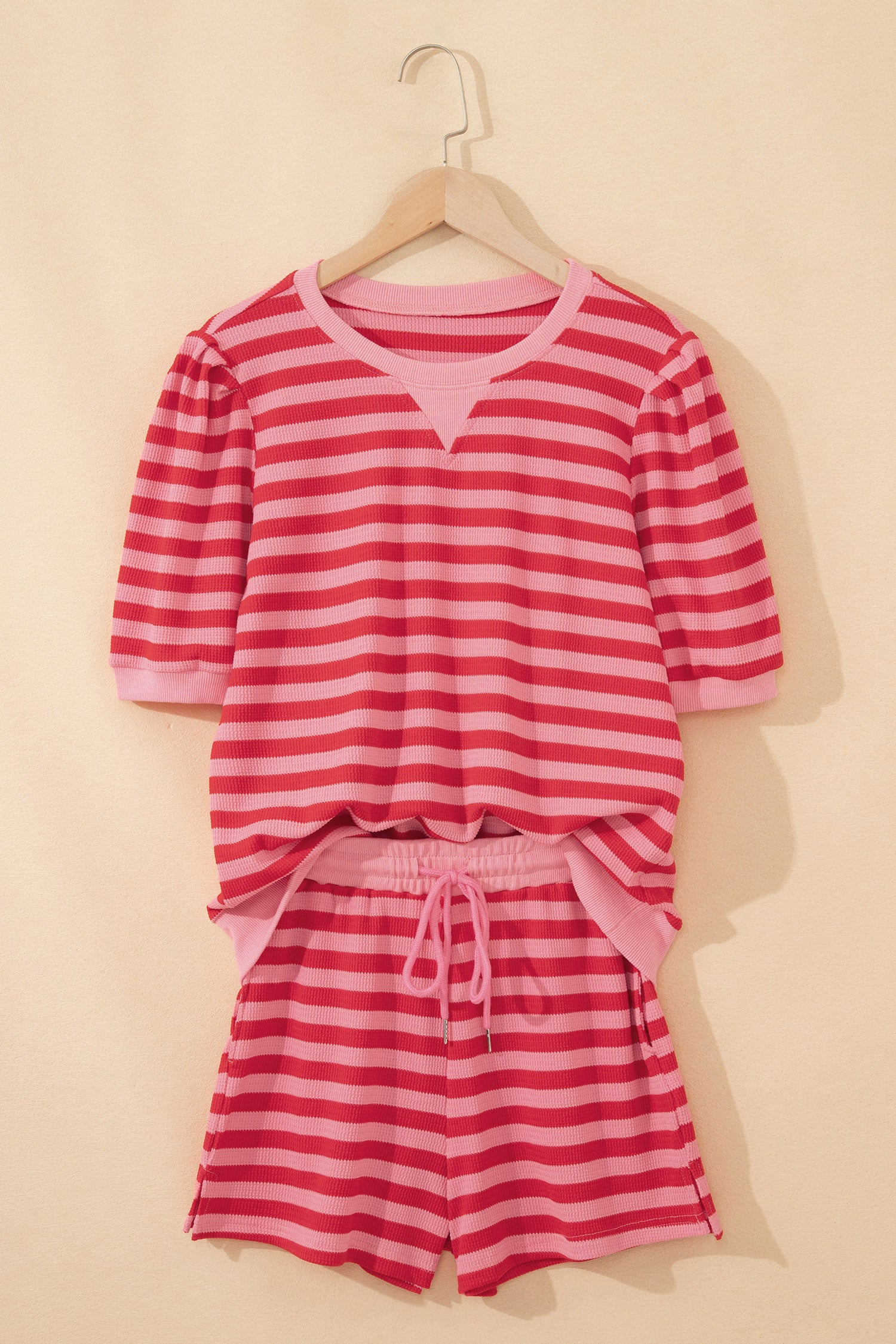 Puff Short Sleeve T Shirt Matching Shorts Set
