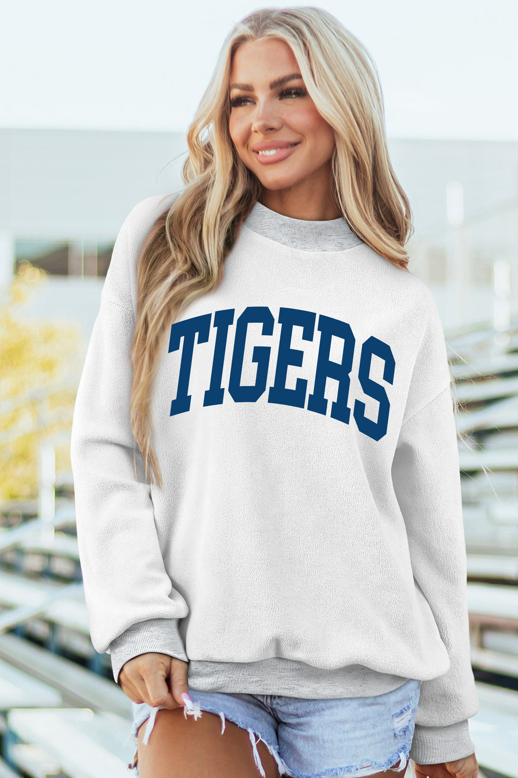 AU/TIGERS Reversible Mock Neck Sweatshirt