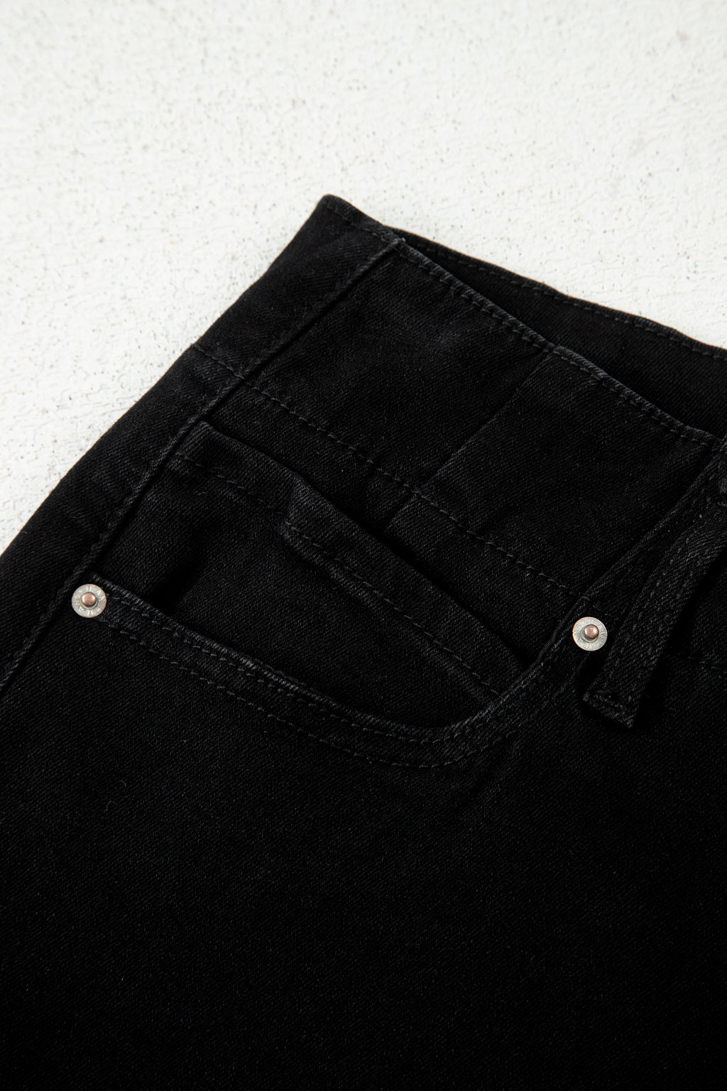 Button High Waist Wide Leg Jeans