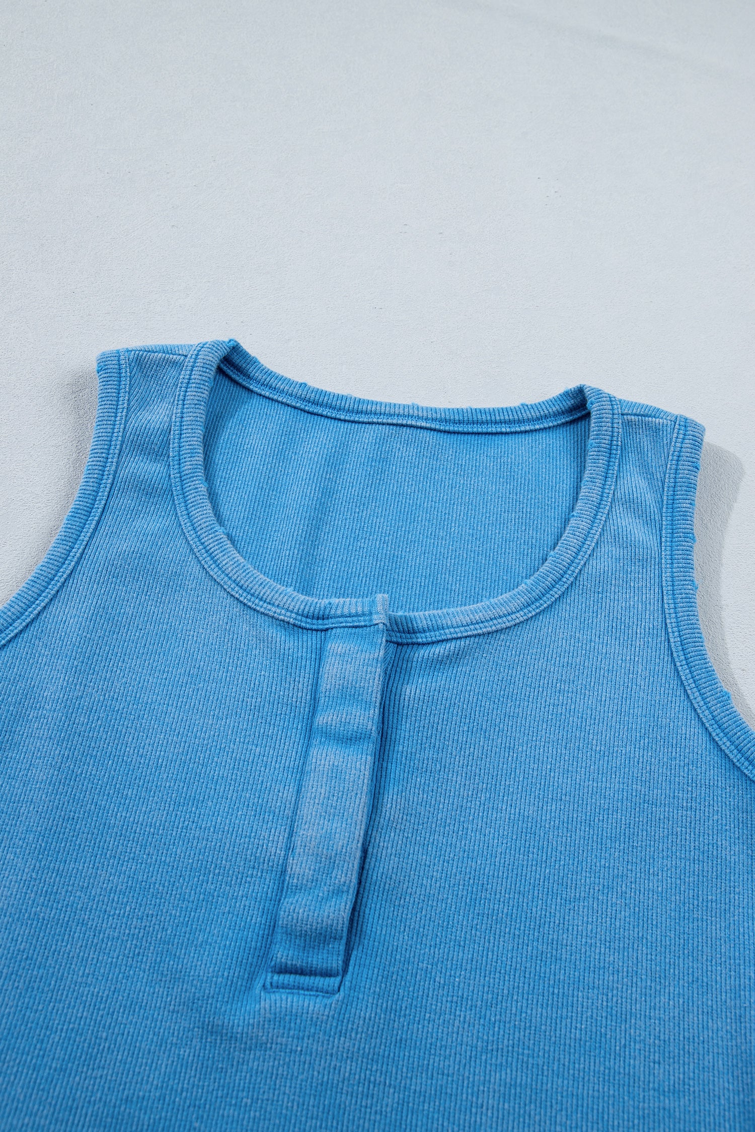 Bright Green Vintage Distressed Ribbed Mineral Wash Tank Top
