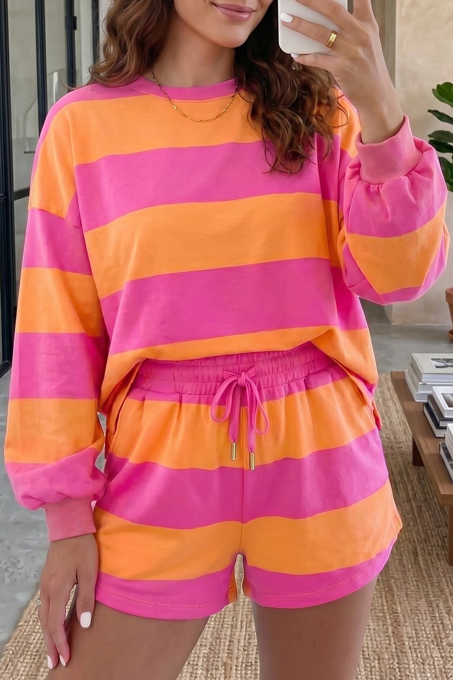 Long Sleeve Shorts Set 2pcs
