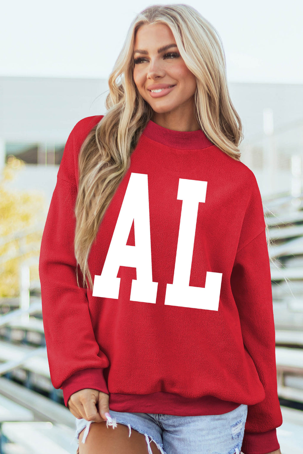 ALABAMA High Neck Reversible Baggy Sweatshirt