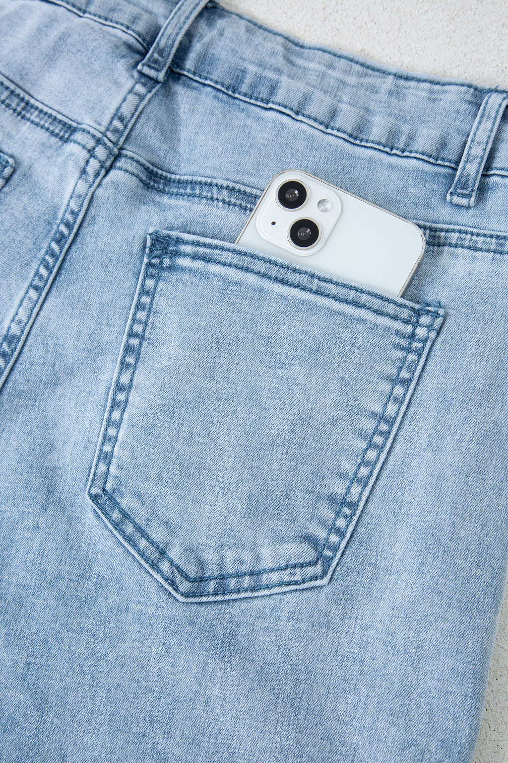 Bowknot Straight Leg Loose Jeans