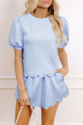 Puff Sleeve Shorts Set