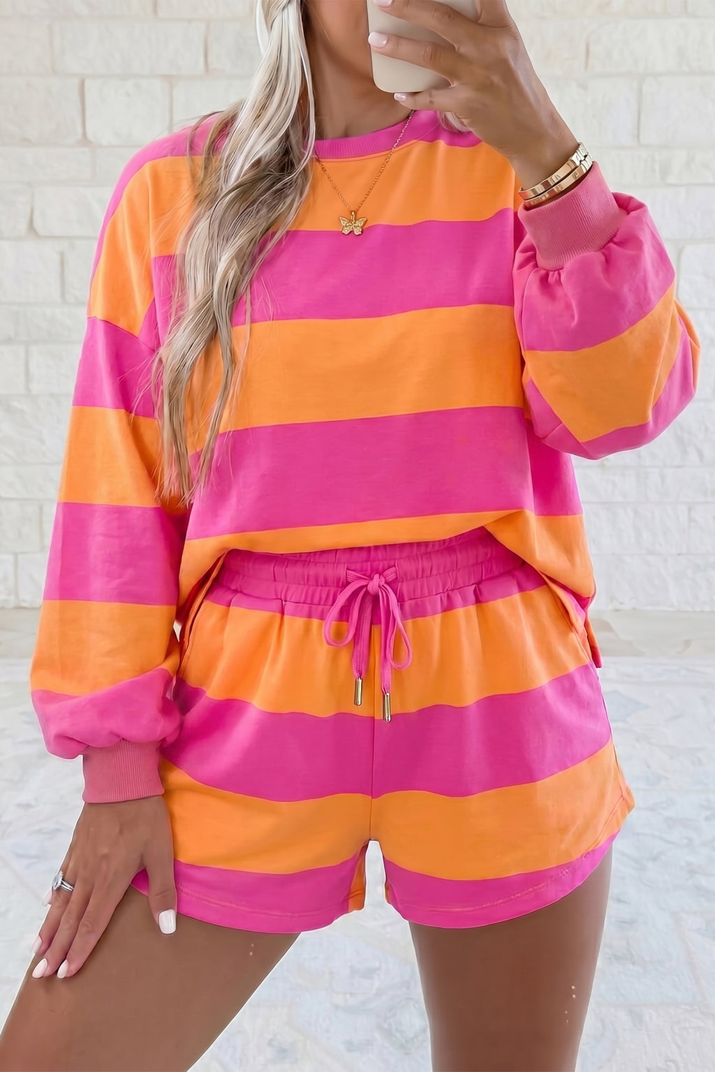 Long Sleeve Shorts Set 2pcs