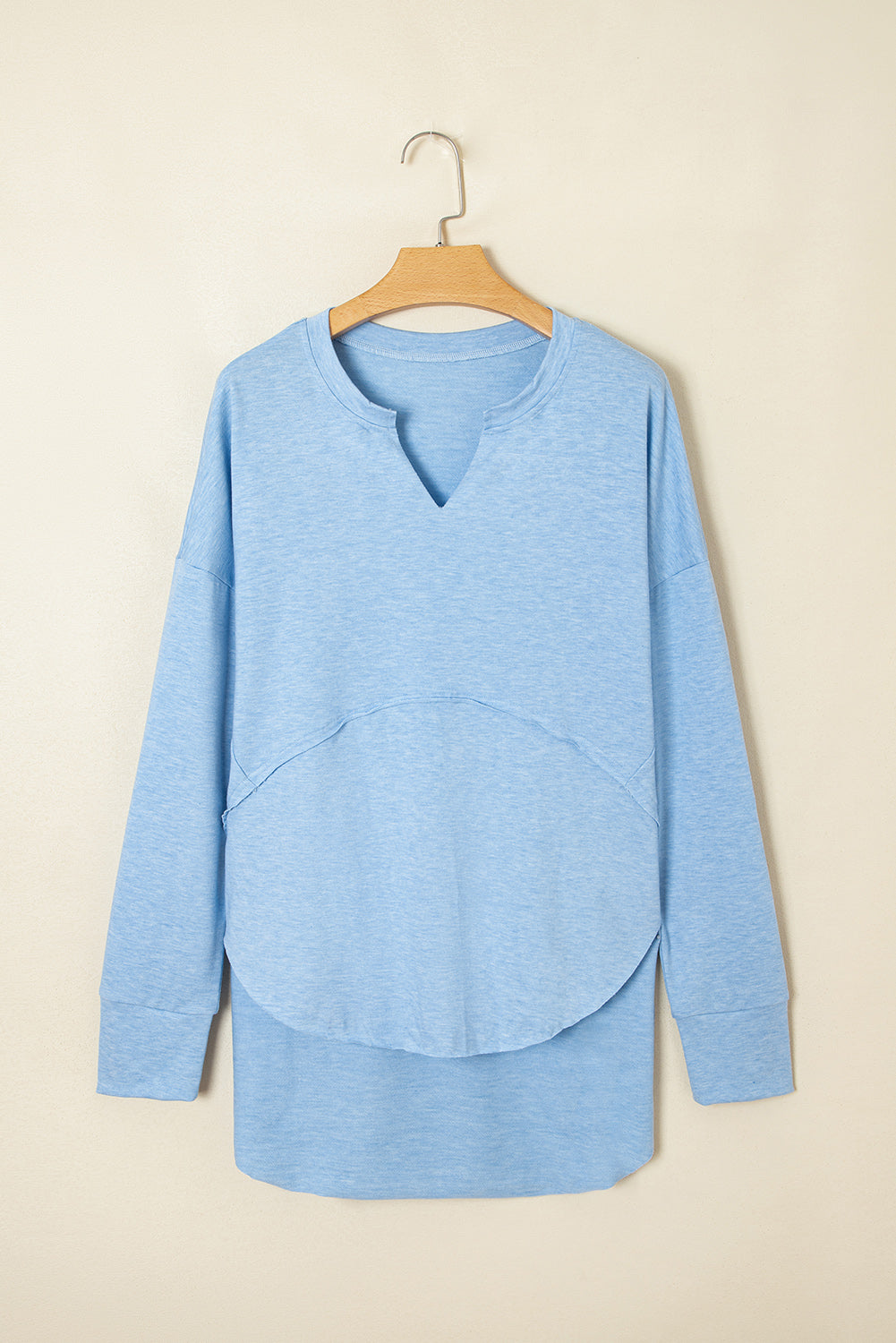 Raw Hem Long Sleeve Top