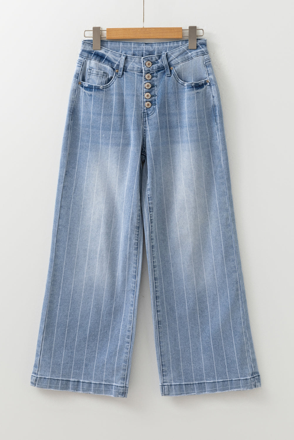 Button Wide Leg Jeans