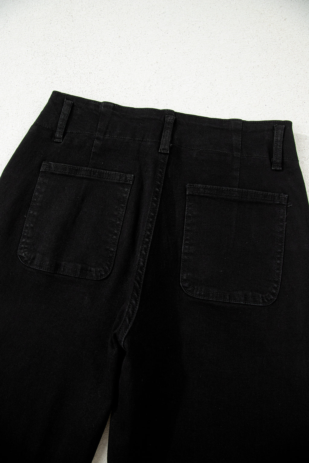 Button High Waist Wide Leg Jeans