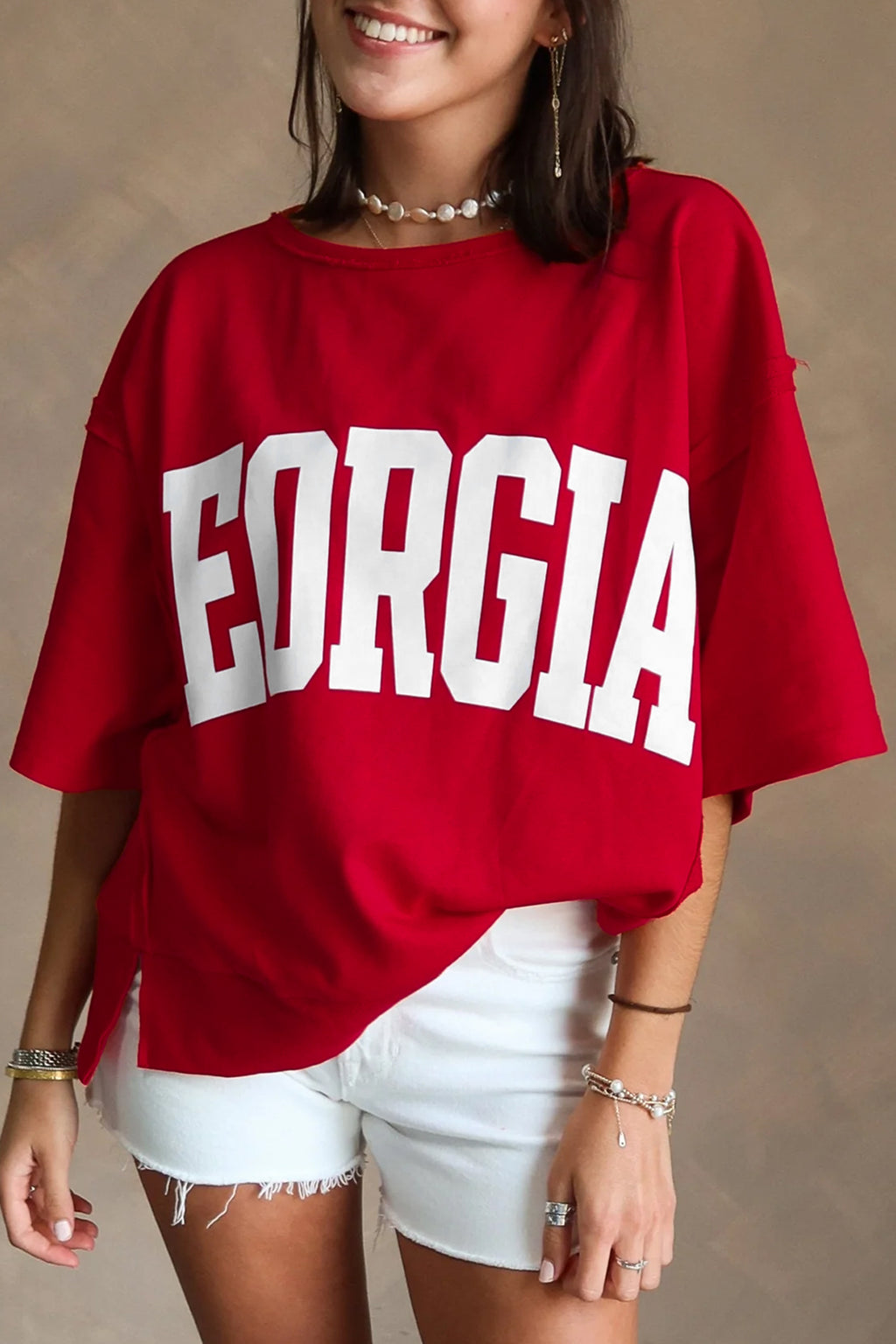 GEORGIA Drop Shoulder Loose Tee