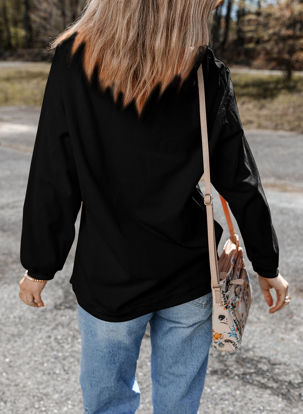 Game Day Embroidered Corded Sweatshirt
