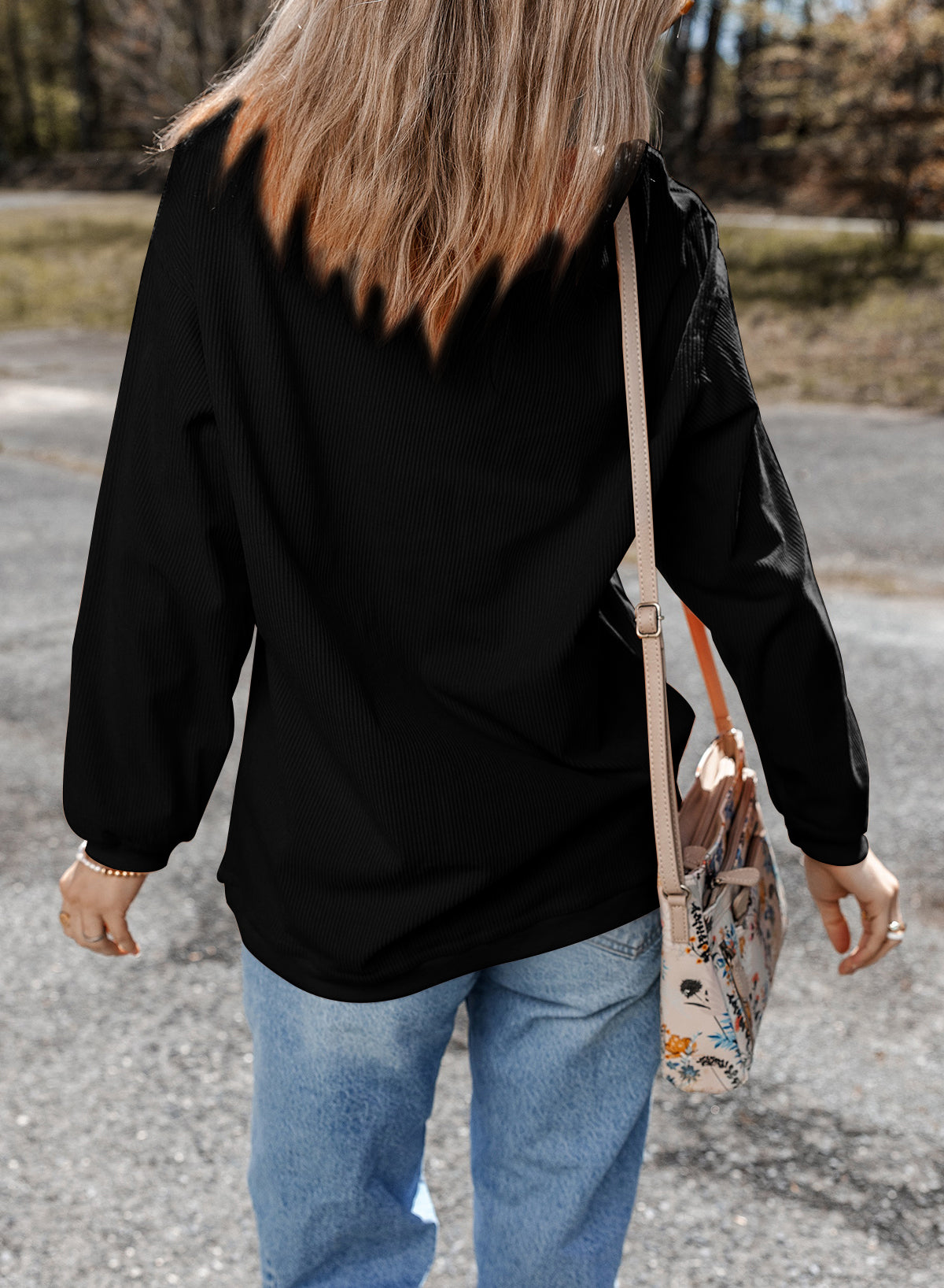Game Day Embroidered Corded Sweatshirt