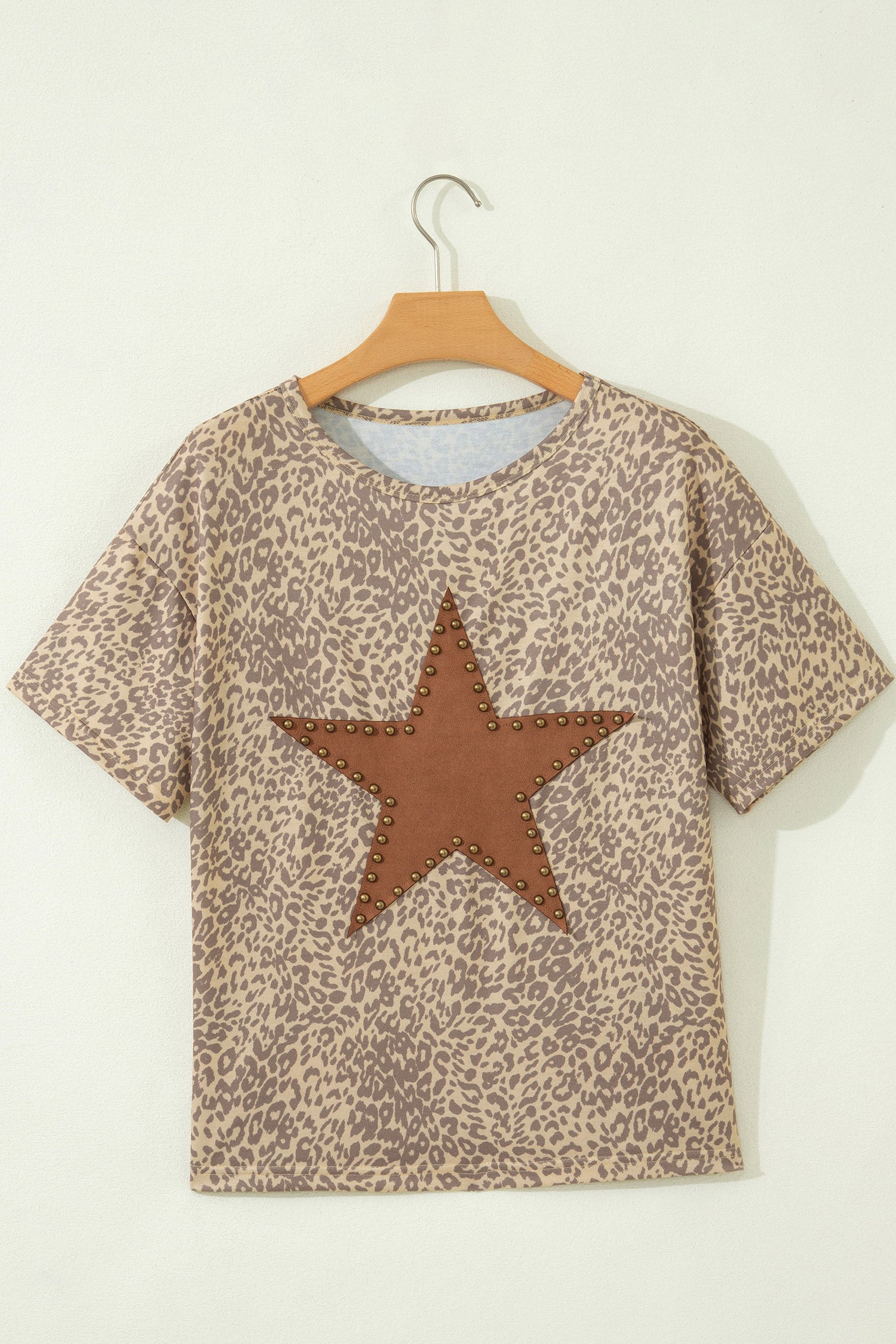 Leopard Retro Studded Star Loose Tee