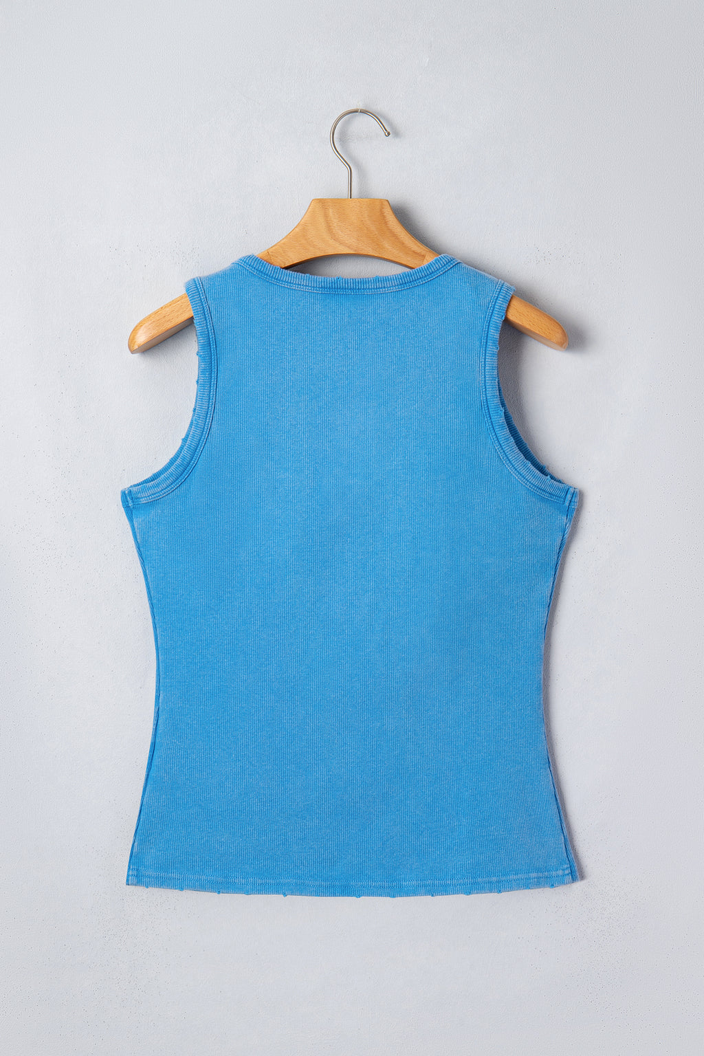 Bright Green Vintage Distressed Ribbed Mineral Wash Tank Top