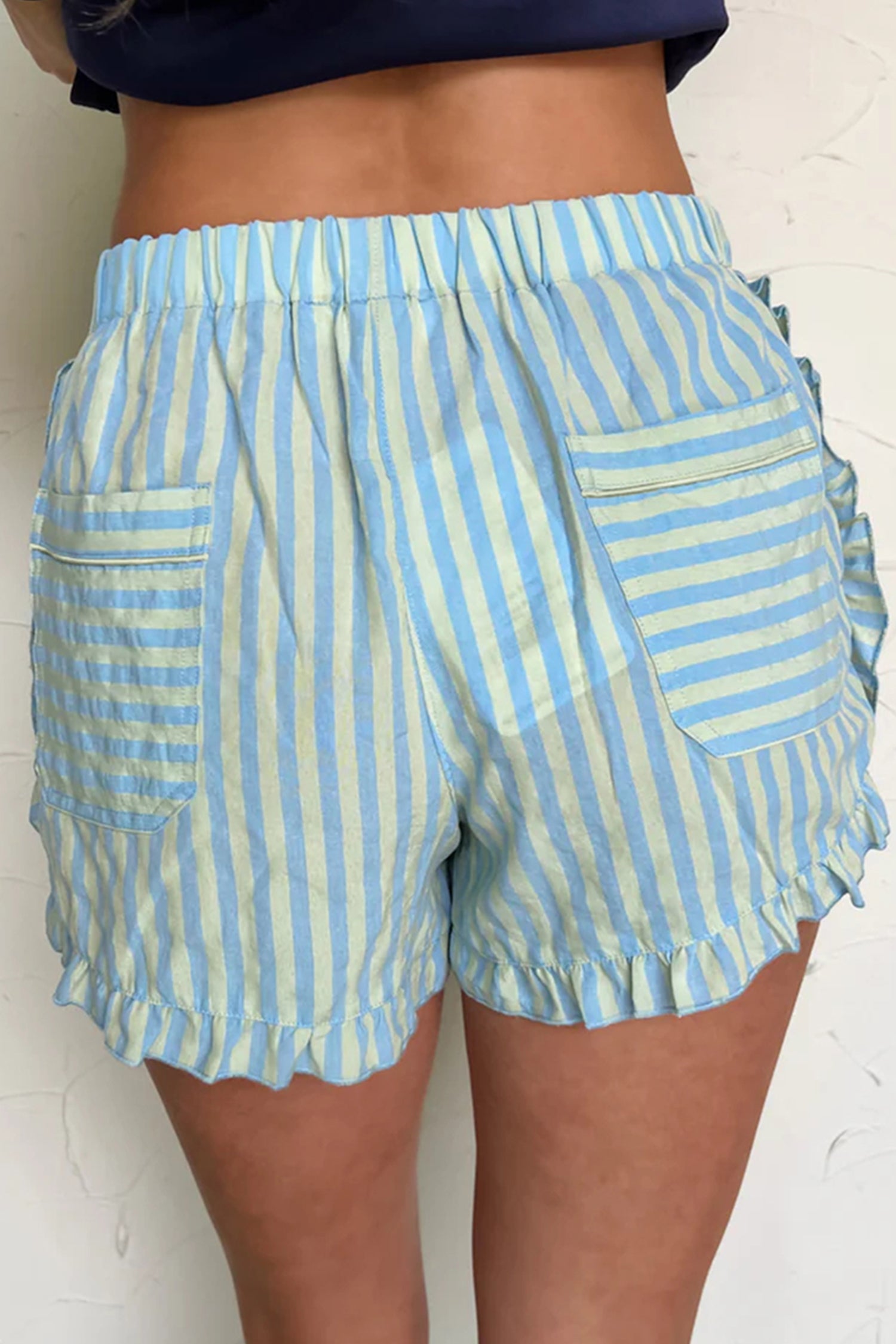 Ruffle Trim Casual Shorts