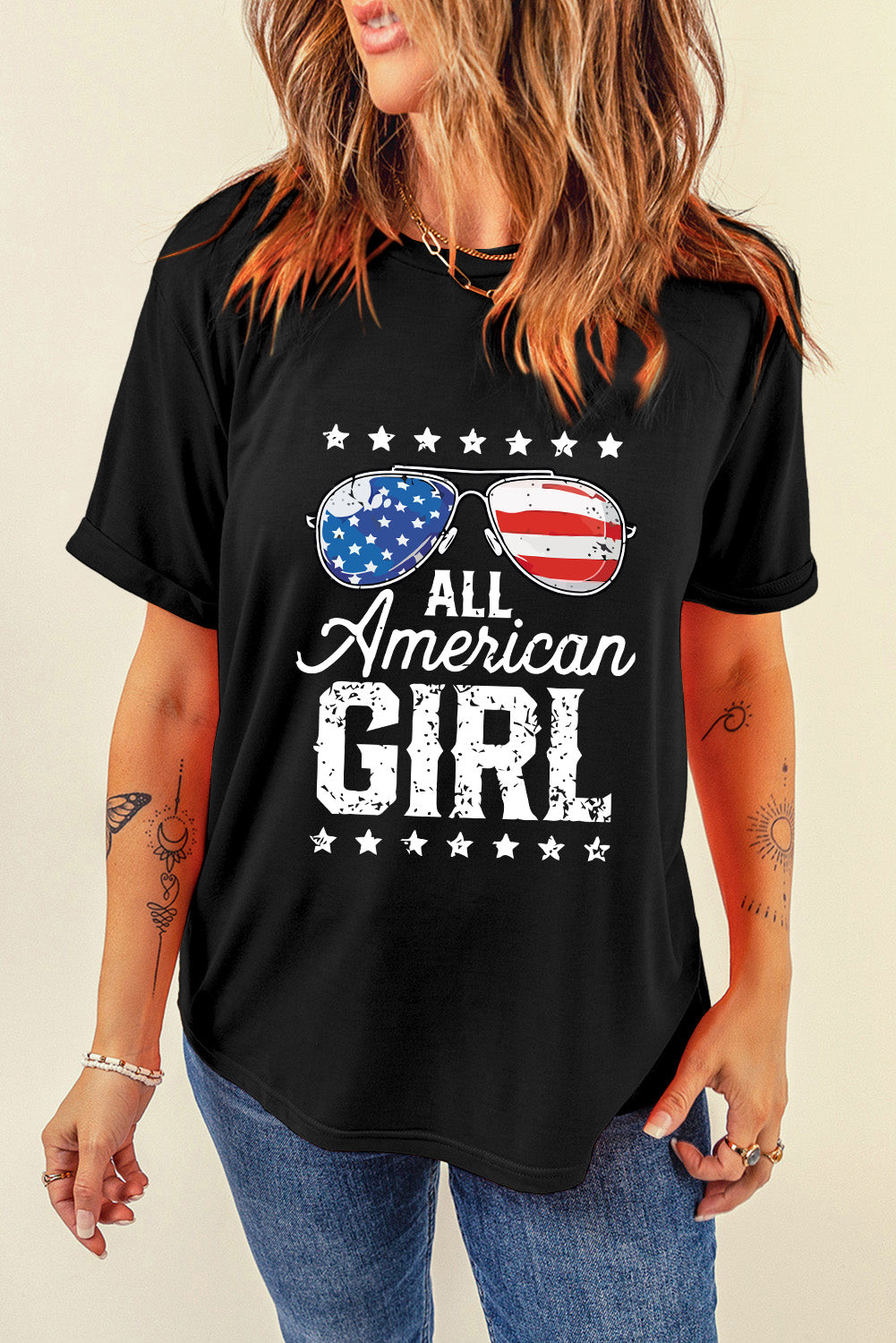 Stars and Stripes Graphic T Shirt