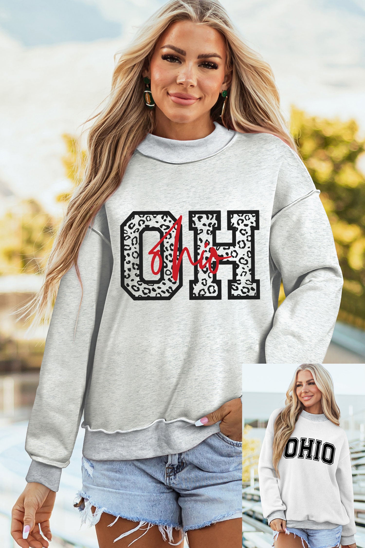 OHIO Mock Neck Reversible Sweatshirt