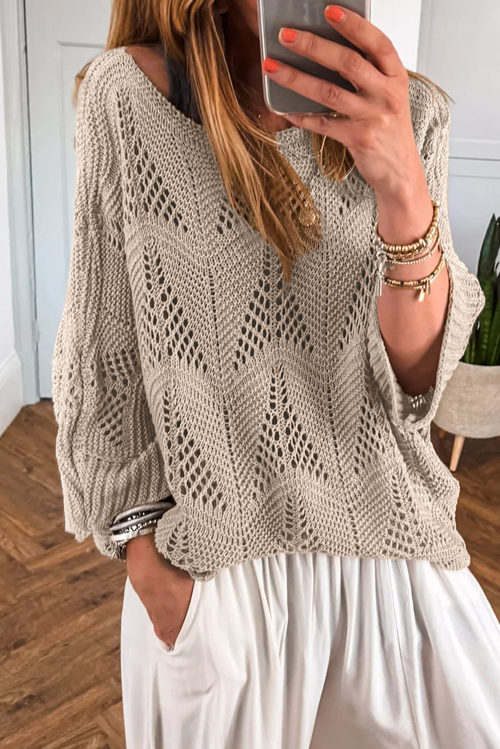 3/4 Sleeve Loose Sweater