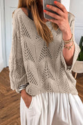3/4 Sleeve Loose Sweater