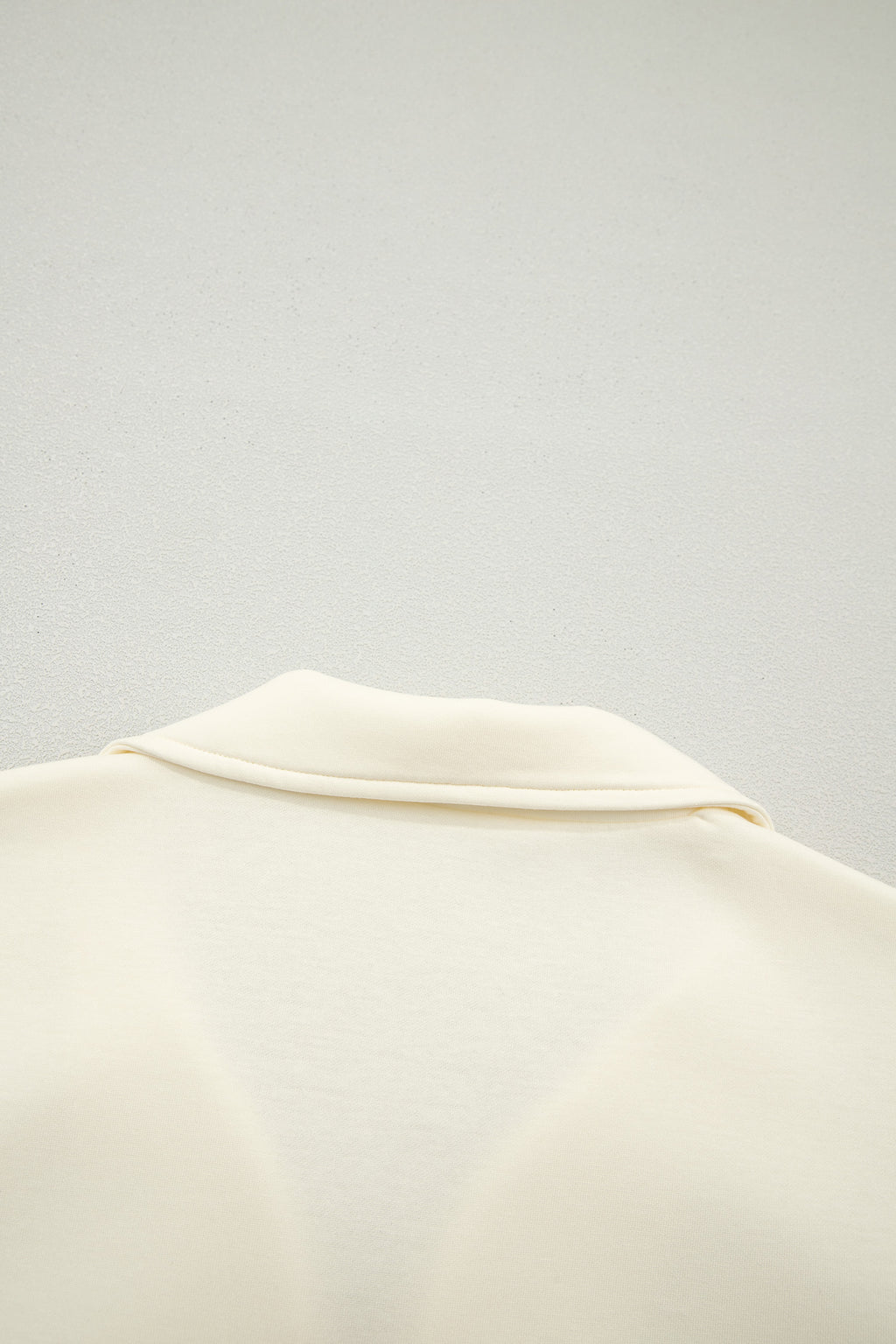 Zip up Collared Ruffled Short Sleeve Blouse