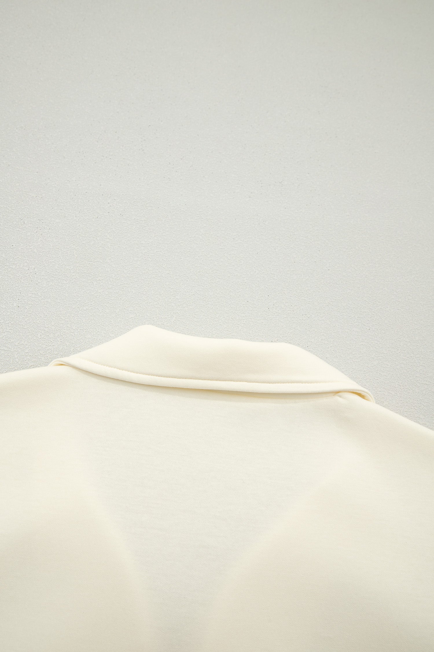 Zip up Collared Ruffled Short Sleeve Blouse