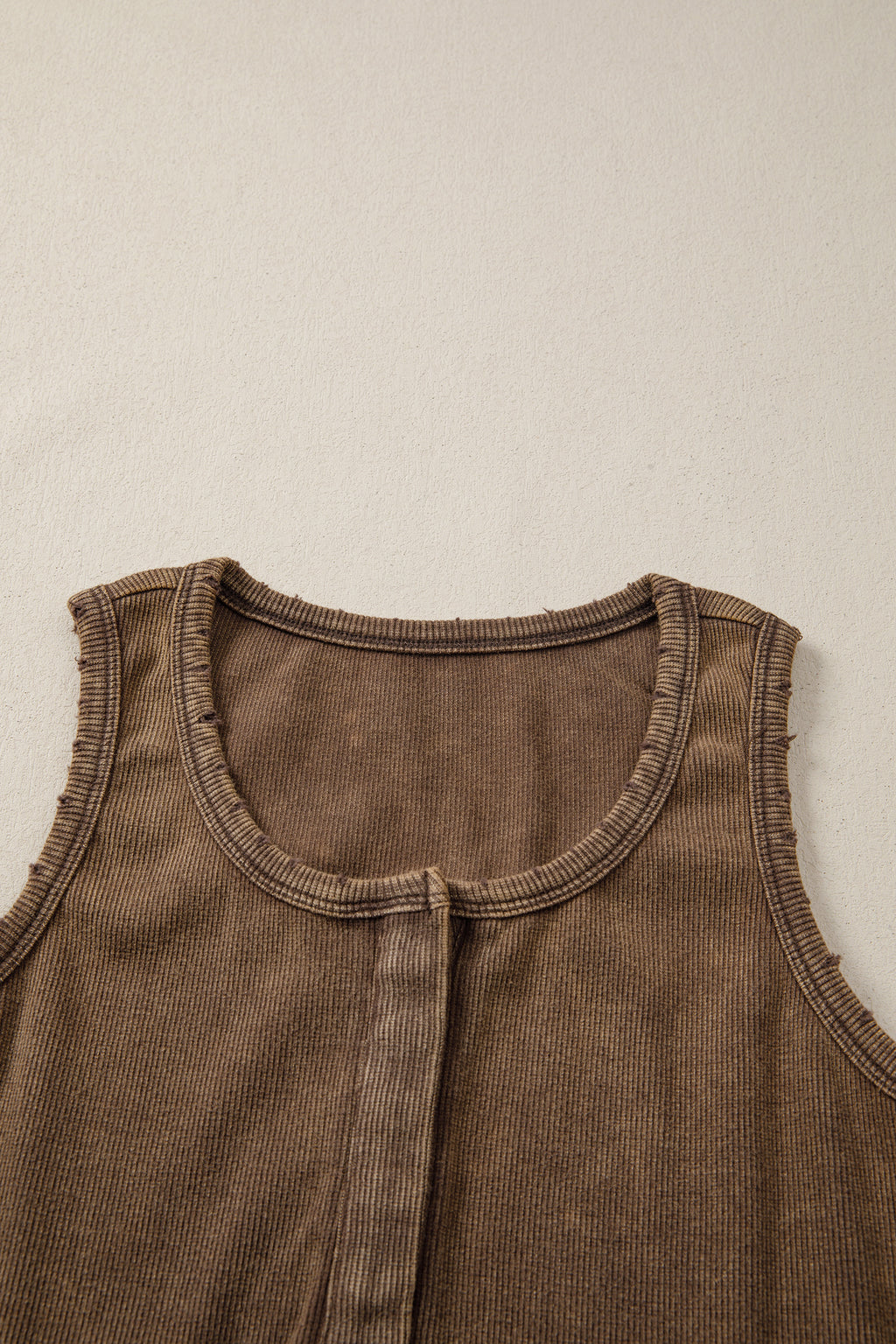Bright Green Vintage Distressed Ribbed Mineral Wash Tank Top