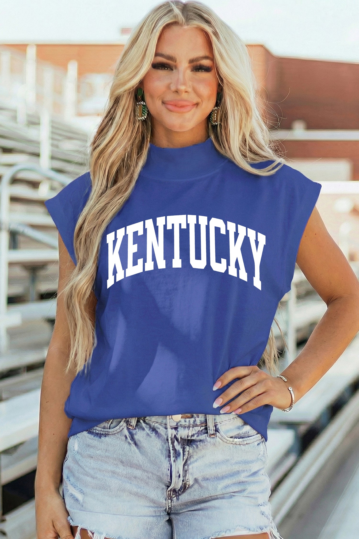 KENTUCKY Leopard Mock Neck Tee