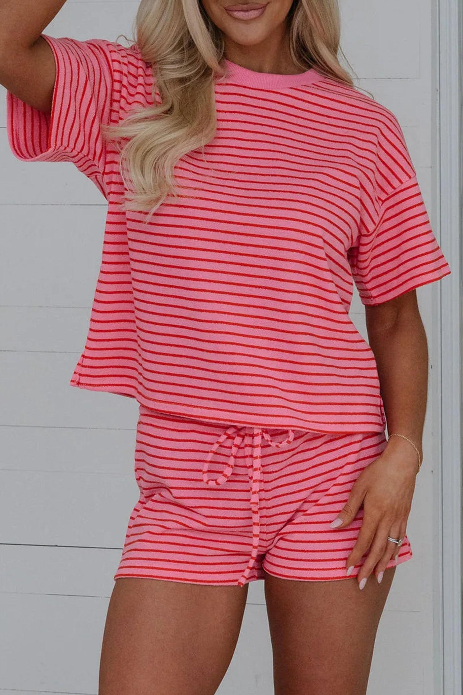 Side Split Knit Shorts Set