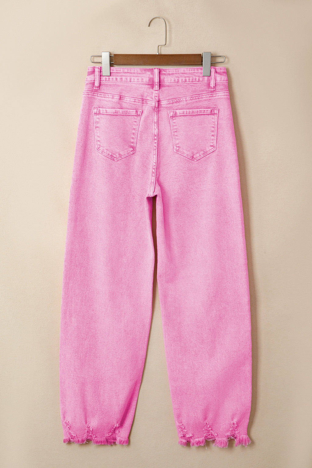 High Waist Raw Hem Shift Jeans