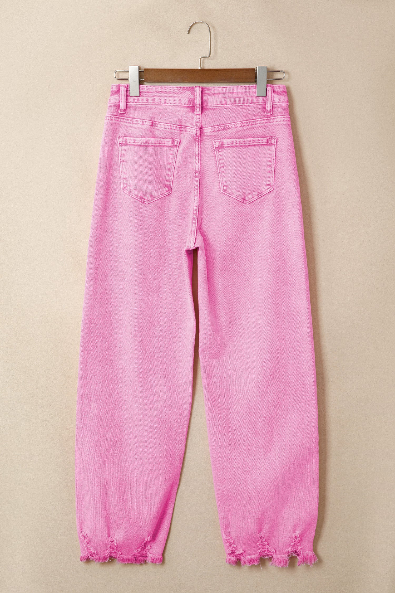 High Waist Raw Hem Shift Jeans