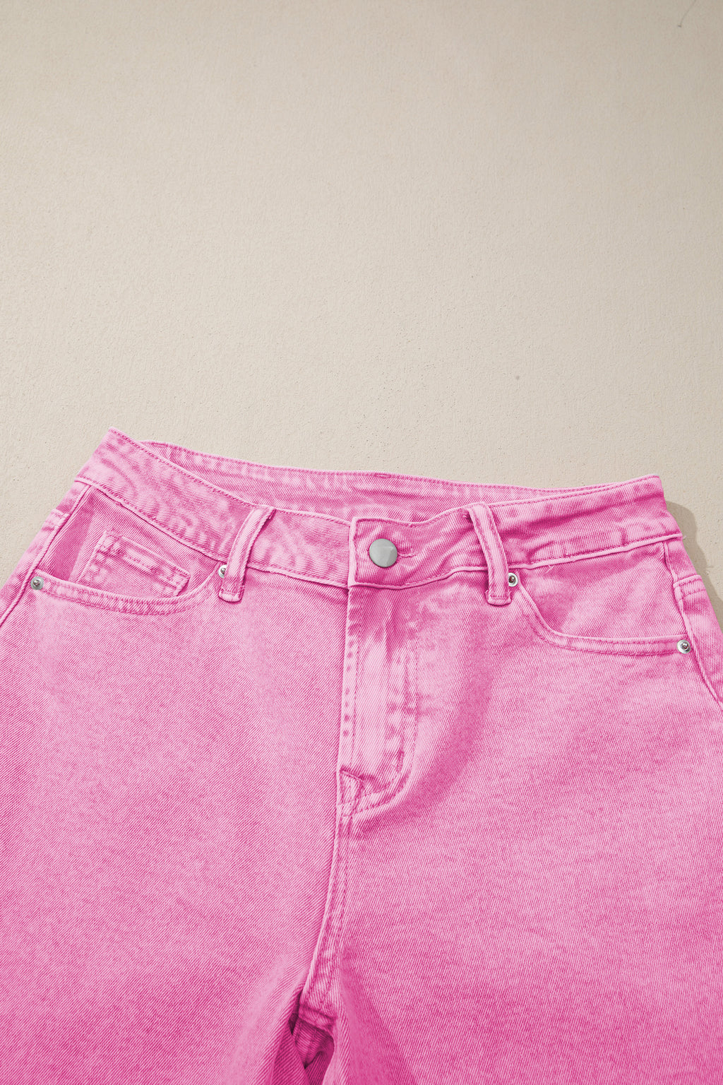 High Waist Raw Hem Shift Jeans