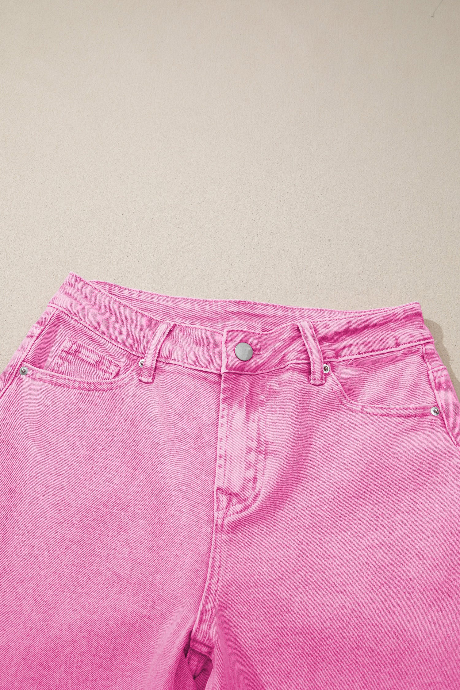 High Waist Raw Hem Shift Jeans