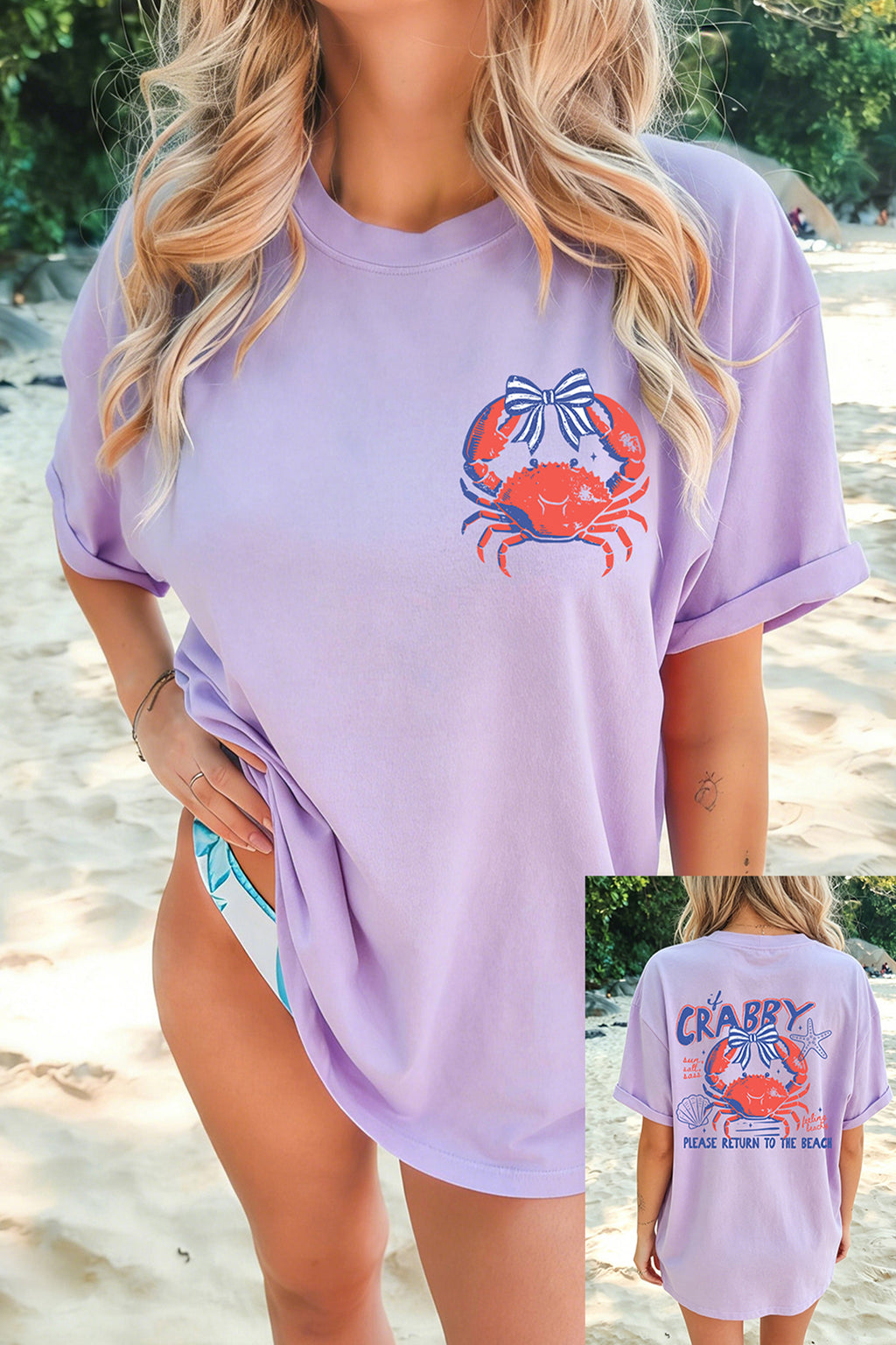 CRABBY Beach Day Graphic T Shirt