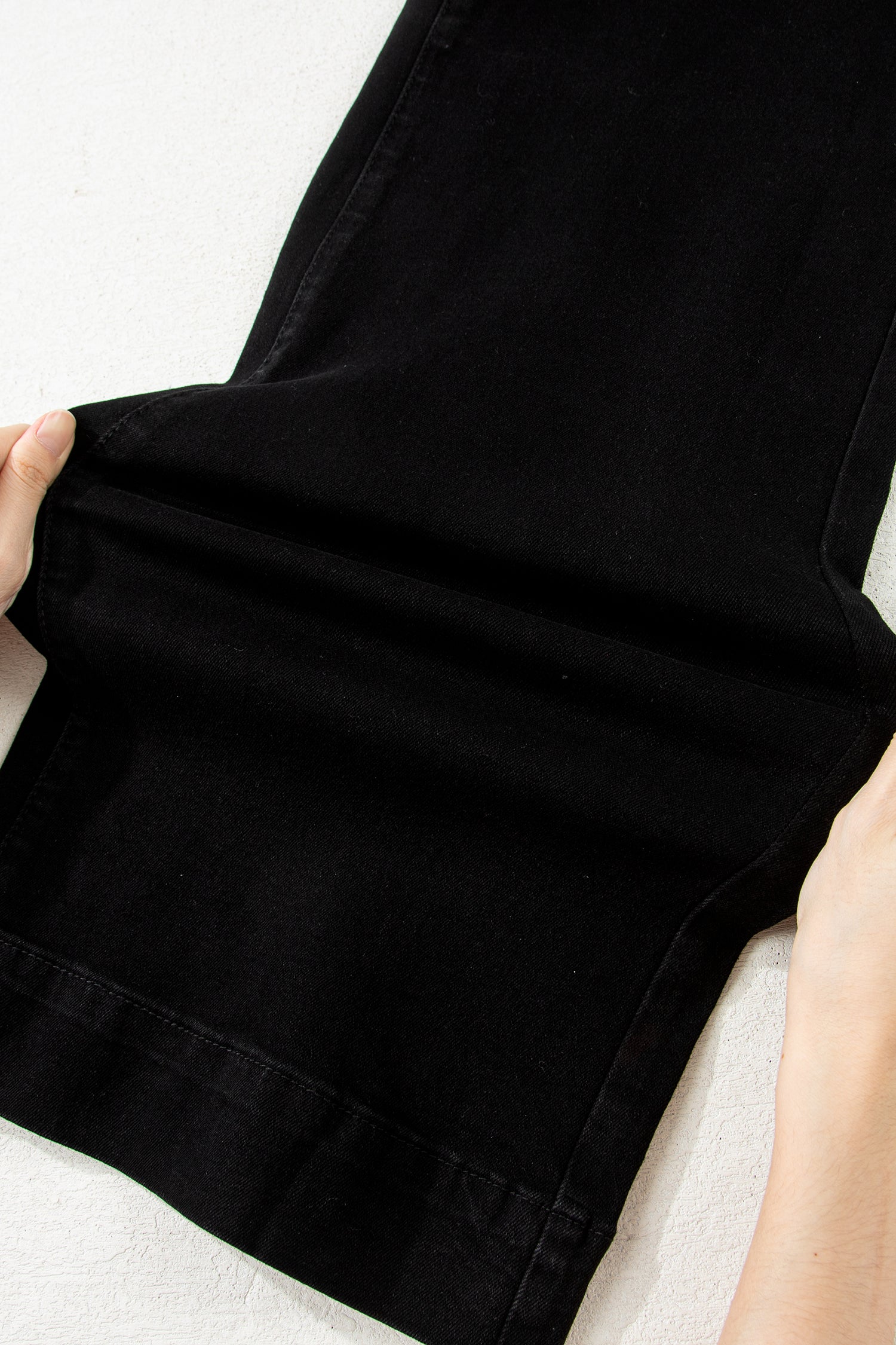 Button High Waist Wide Leg Jeans