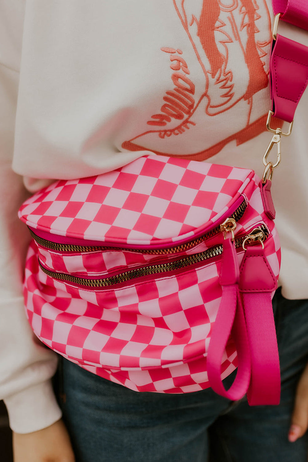 Wide Strap Large Crossbody Bag